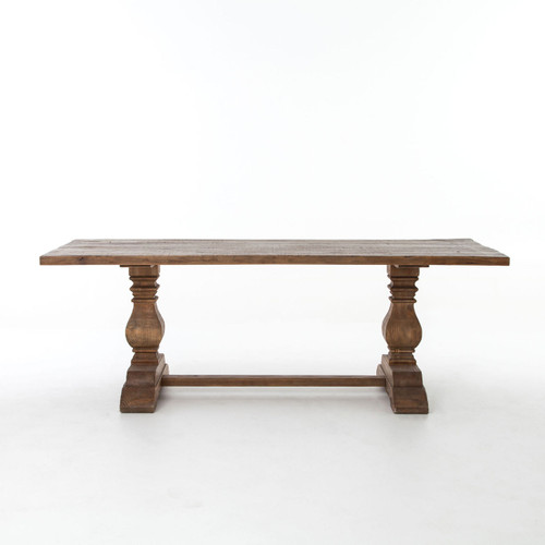 Natural Rustic Reclaimed Wood Trestle Dining Table 87" Zin Home