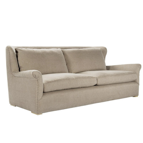 Wingback Linen Upholstered Sofas | Deep Comfortable Fabric Sofa | Zin Home
