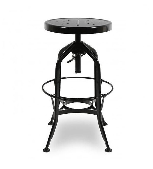 Toledo Black Adjustable Industrial Bar Stool Zin Home