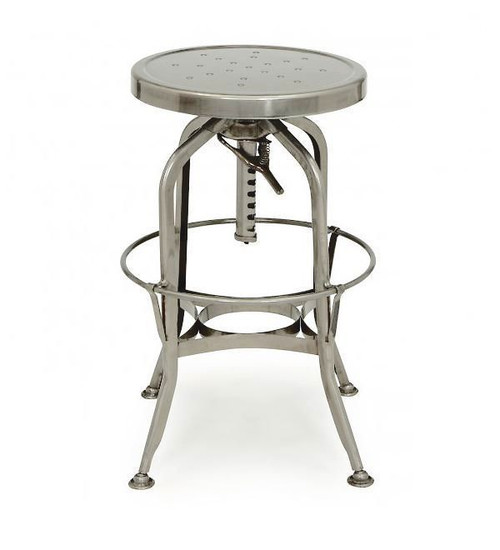 Toledo Gunmetal Adjustable Industrial Bar Stool | Zin Home