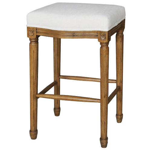 Ashford French Grey Tufted Nailhead Bar Stool Zin Home
