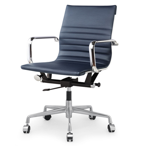 Navy Blue Vegan Leather M348 Modern Office Chairs | Zin Home