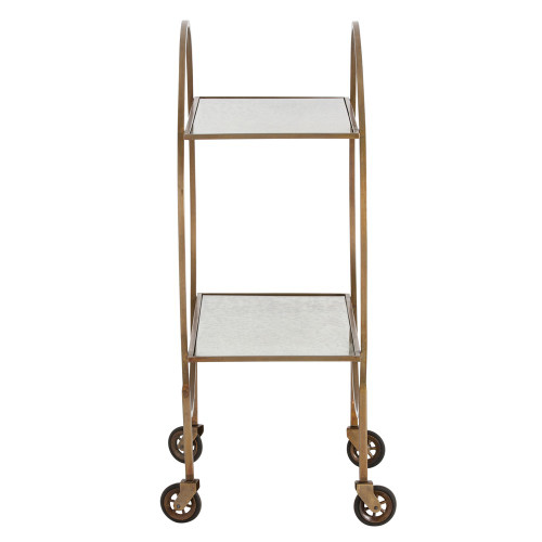 Arteriors Rupert Antiqued Brass Mirrored Bar Cart Zin Home
