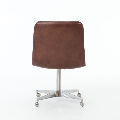 malibu distressed whiskey leather office desk chair zin home