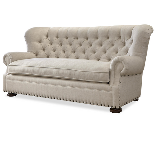 Maxwell Linen Upholstered Tufted Sofa With Nailheads Zin Home Maxwell Linen Upholstered Tufted Sofa With Nailheads