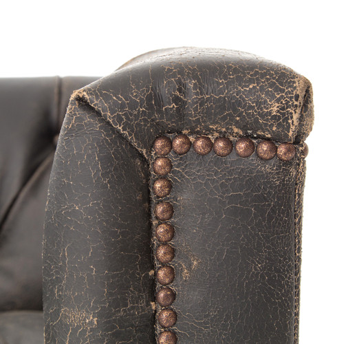 Maxx Distressed Black Leather Tufted Sofa | Zin Home Great savings & free delivery / collection on many items.