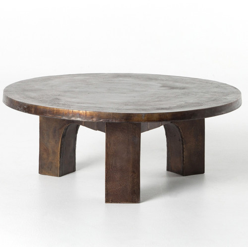 Cruz Round Outdoor Coffee Table - Antique Rust | Zin Home