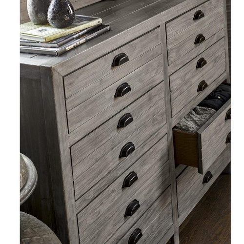 French Printer S Rustic Gray Wood Wide 8 Drawer Dresser Zin Home   558040 Detail  24216.1502219422 