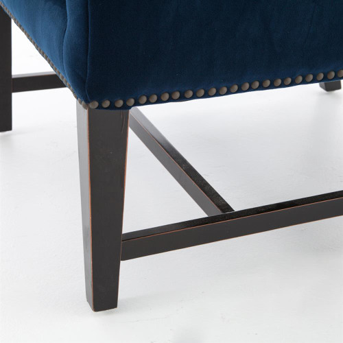 Chaucer Navy Blue Velvet Wing Chair Zin Home