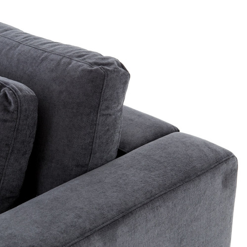 bloor contemporary charcoal grey velvet upholstered swivel chair