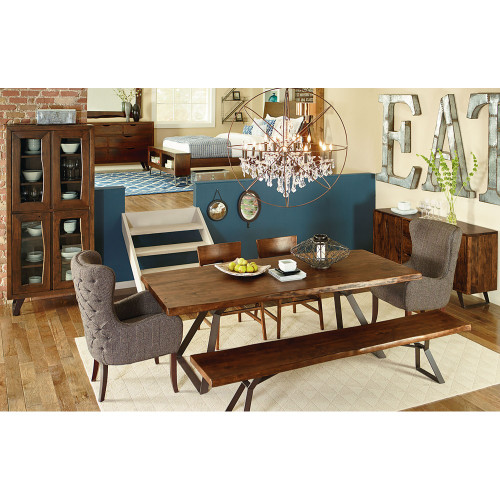 Brooklyn Loft Live Edge Solid Wood Iron Leg Dining Table Brooklyn Loft Live Edge Solid Wood Iron Leg Dining Table