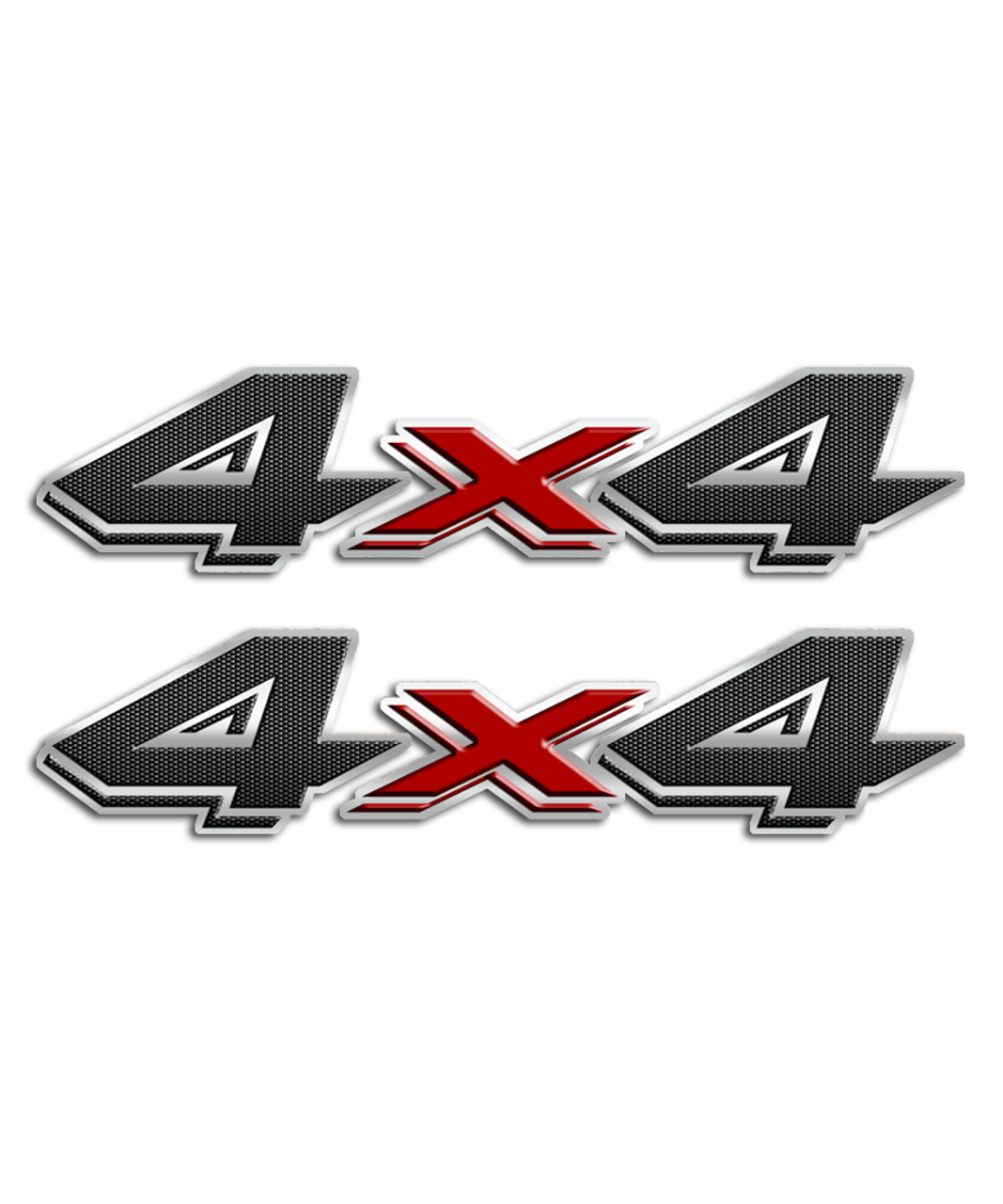 4x4 Carbon Fiber Red Stickers - Aftershock Decals