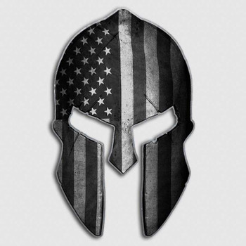 Subdued Flag Spartan Helmet Decal | Military American USA Sticker