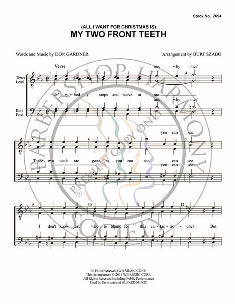 all i want for christmas is my two front teeth ttbb arr - All I Want For Christmas Is My Two Front Teeth all i want for christmas is my two front teeth ttbb arr - All I Want For Christmas Is My Two Front Teeth