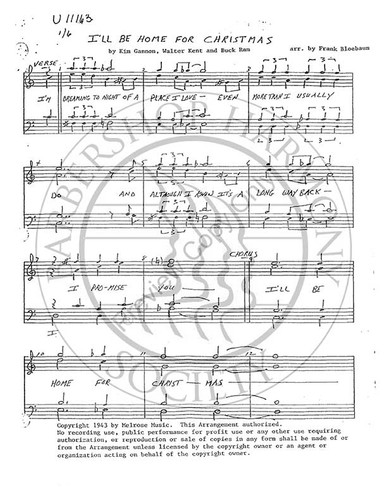 I'll Be Home For Christmas 2 (TTBB) (arr. Frank Bloebaum)-Download-UNPUB