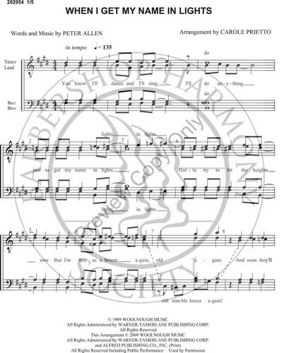 When I Get My Name In Lights (TTBB) (arr. Carole Prietto)-Download-UNPUB