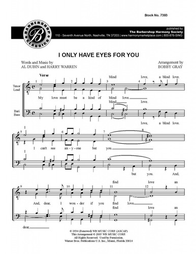 I Only Have Eyes For You (TTBB) (arr. Gray)