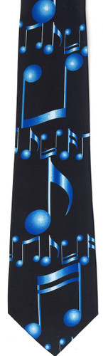 Tie - Large Musical Notes (Blue/Navy)