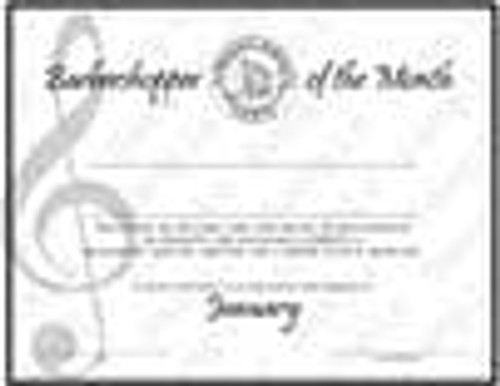 Barbershopper of the Month Certificate