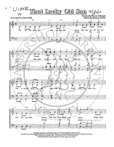 That Lucky Old Sun 2 (TTBB) (arr. John Hohl)-UNPUB