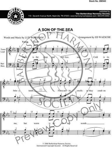 A Son of the Sea (TTBB) (arr. Waesche)