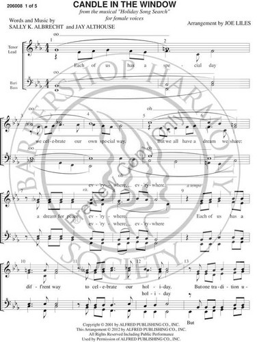 Candle In The Window (SSAA) (arr. Joe Liles)-UNPUB