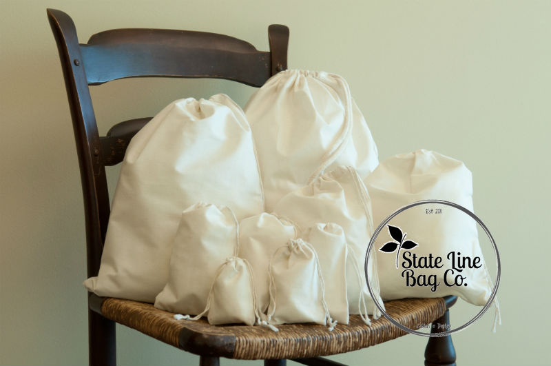 Drawstring canvas shop bags bulk