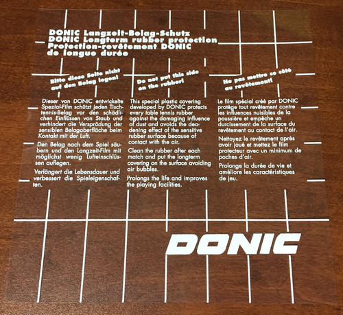DONIC Protective Sheet Ping Pong Depot Table Tennis Equipment