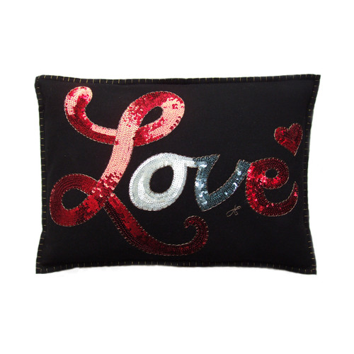 Designer Sequin Love Cushion Jan Constantine