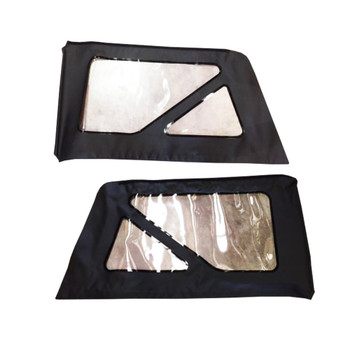 '07-'18 Jeep Wrangler JK 2-Door Rear Left & Right Side Window Black/Clear '07-'18 Jeep Wrangler JK 2-Door Rear Left & Right Side Window Black/Clear