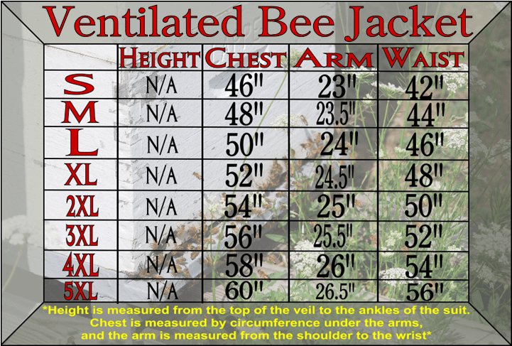 Ventilated Jacket Size Chart Ventilated Jacket Size Chart