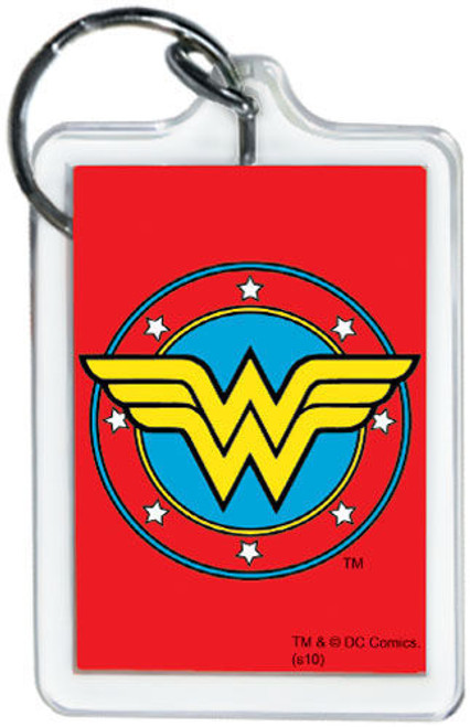 DC Comics Wonder Woman Logo 3" x 2" Officially Licensed Lucite Double Sided Keyc DC Comics Wonder Woman Logo 3" x 2" Officially Licensed Lucite Double Sided Keyc