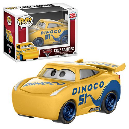 Get a fast pass to fun times with the characters of Disney Pixar's Cars . With the help of rookie Cruz, Lightning McQueen is attempting a comeback in the Florida 500. The Cars 3 Cruz Ramirez Pop! Vinyl Figure comes packaged in a window display box. Ages 3 and up. Get a fast pass to fun times with the characters of Disney Pixar's Cars . With the help of rookie Cruz, Lightning McQueen is attempting a comeback in the Florida 500. The Cars 3 Cruz Ramirez Pop! Vinyl Figure comes packaged in a window display box. Ages 3 and up.