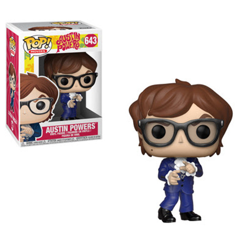 The International Man of Mystery is back and ready to exponentially increase your collection’s groovy factor. Pop! Austin Powers looks devilishly handsome in his blue suit while secret agent Vanessa Kensington is deadly, gorgeous and ready to help Austin Powers face. Dr. Evil who of course is accompanied by Mr. Bigglesworth his cat.
This Austin Powers Funko Pop! Vinyl Figure #643 measures approximately 3 3/4-inches tall. Comes packaged in a window display box. The International Man of Mystery is back and ready to exponentially increase your collection’s groovy factor. Pop! Austin Powers looks devilishly handsome in his blue suit while secret agent Vanessa Kensington is deadly, gorgeous and ready to help Austin Powers face. Dr. Evil who of course is accompanied by Mr. Bigglesworth his cat.
This Austin Powers Funko Pop! Vinyl Figure #643 measures approximately 3 3/4-inches tall. Comes packaged in a window display box.