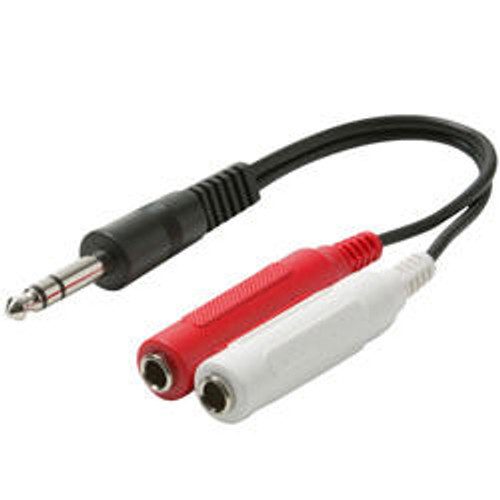 255-055 6" 1/4" Stereo Jacks to 1/4" Stereo Plug 255-055 6" 1/4" Stereo Jacks to 1/4" Stereo Plug