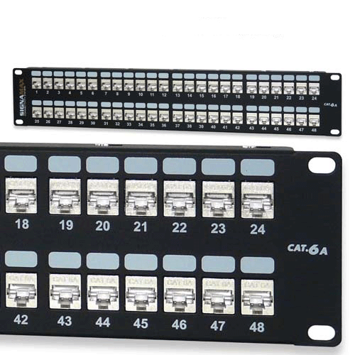 48458S-C6A 48 Port Category 6A 10G Shielded Patch Panel 3" High 48458S-C6A 48 Port Category 6A 10G Shielded Patch Panel 3" High