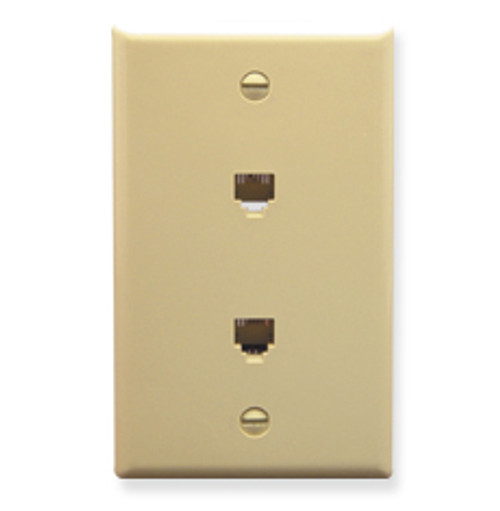 Telephone Dual Flush Mount Plate with 6P4C Jack Telephone Dual Flush Mount Plate with 6P4C Jack
