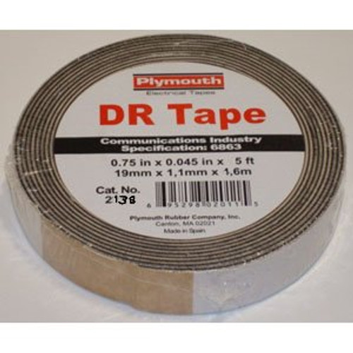 DR2183 Double Volcanized Rubber Tape 3/4" x 5' DR Tape DR2183 Double Volcanized Rubber Tape 3/4" x 5' DR Tape
