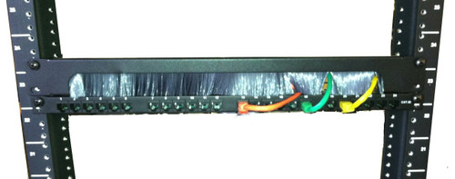 19" Horizontal Feed Thru Brush Panel, 1u 19" Horizontal Feed Thru Brush Panel, 1u