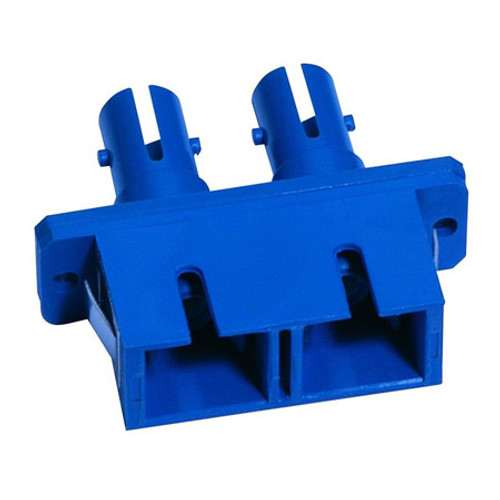 SC to ST Fiber Optic Coupler Duplex UPC MM Ceramic Blue SC to ST Fiber Optic Coupler Duplex UPC MM Ceramic Blue