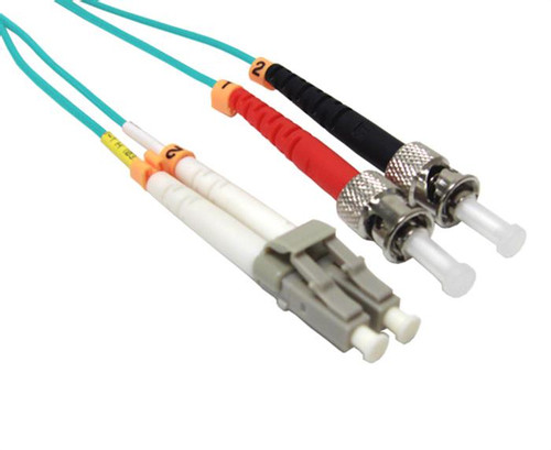 LC-ST Duplex Multi Mode 50/125 OM3 Fiber Optic Patch Cable 10 Gig LC-ST Duplex Multi Mode 50/125 OM3 Fiber Optic Patch Cable 10 Gig