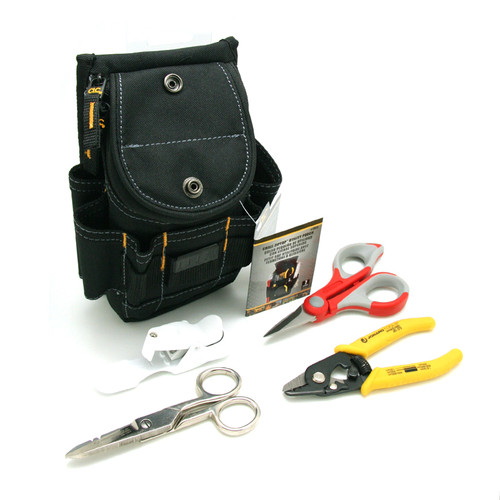 Fiber Optic Starter Tool Kit Stripper Scissor Pouch and Cleaver Fiber Optic Starter Tool Kit Stripper Scissor Pouch and Cleaver