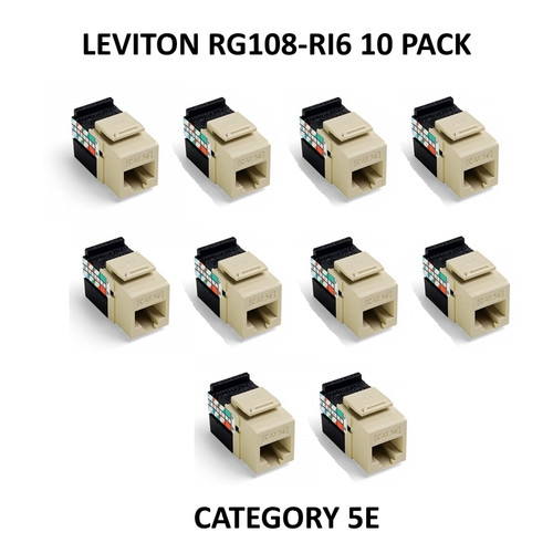 Leviton 5G108-RI5 GigaMax Category 5E QuickPort Connector Data Jack 10 Pack Leviton 5G108-RI5 GigaMax Category 5E QuickPort Connector Data Jack 10 Pack