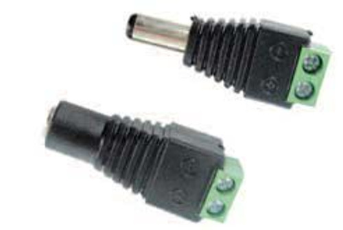2.1mm Power Plug to Terminal Screw Connector 2 Pack 1 Male/1 Female 2.1mm Power Plug to Terminal Screw Connector 2 Pack 1 Male/1 Female