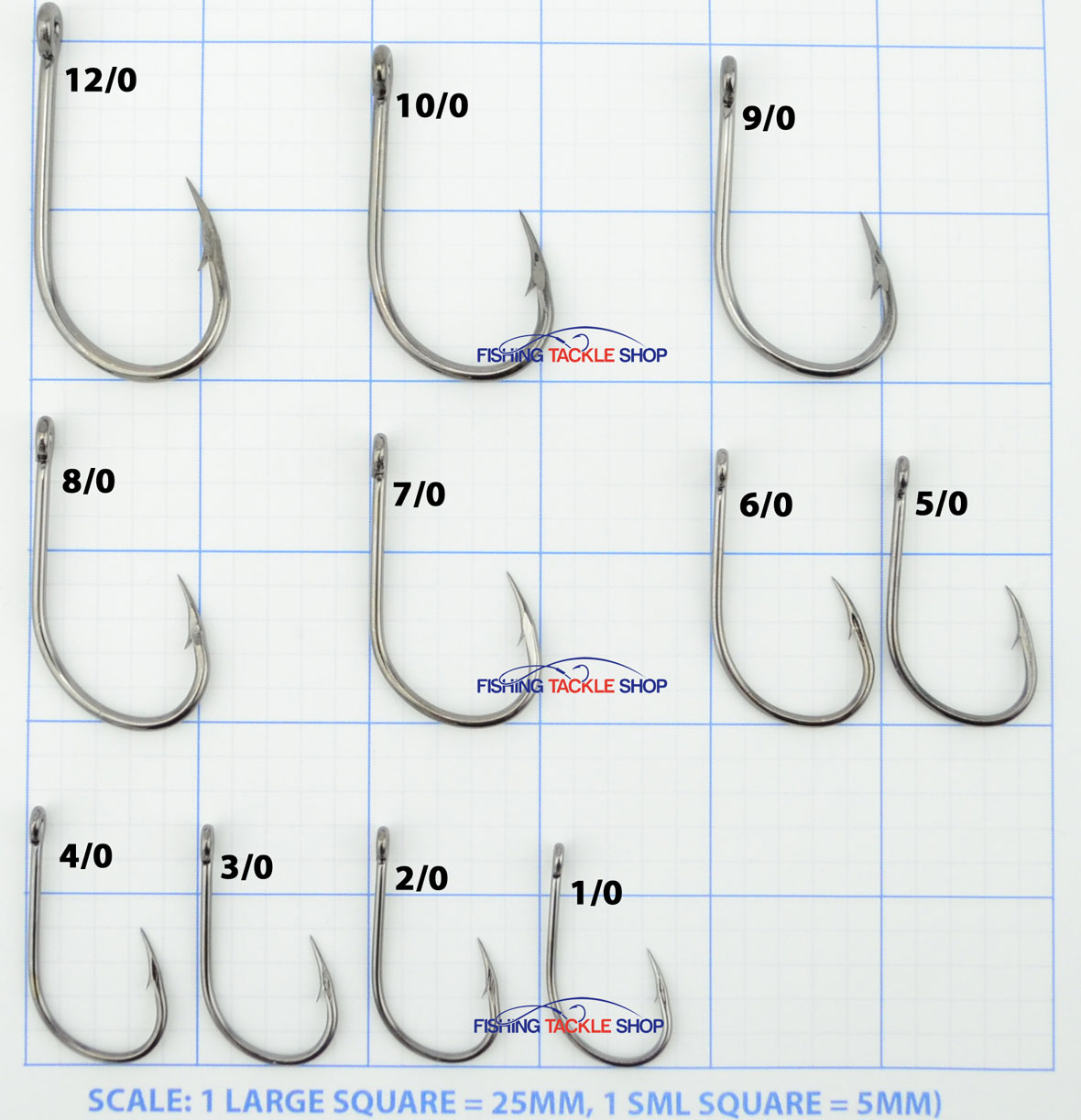 10 Packs of Mustad 10829NPBLN Big Gun Chemically Sharp Fishing Hooks