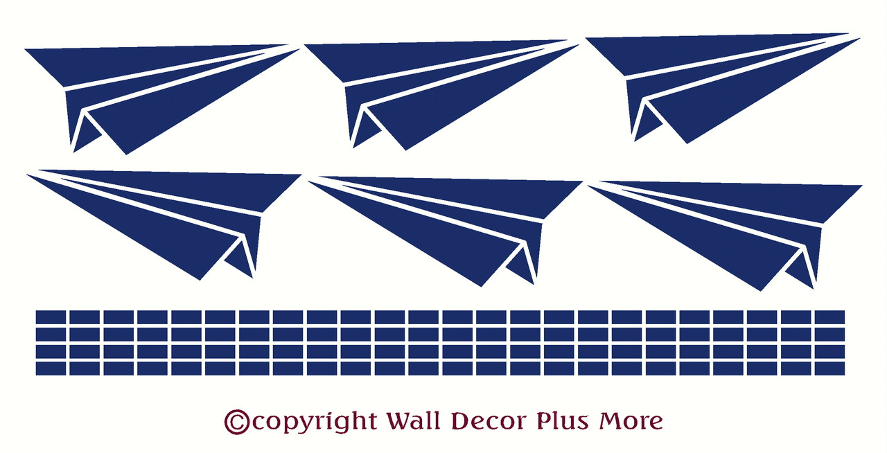 Paper Airplanes Vinyl Wall Sticker Decals for Boys Bedroom or Playroom