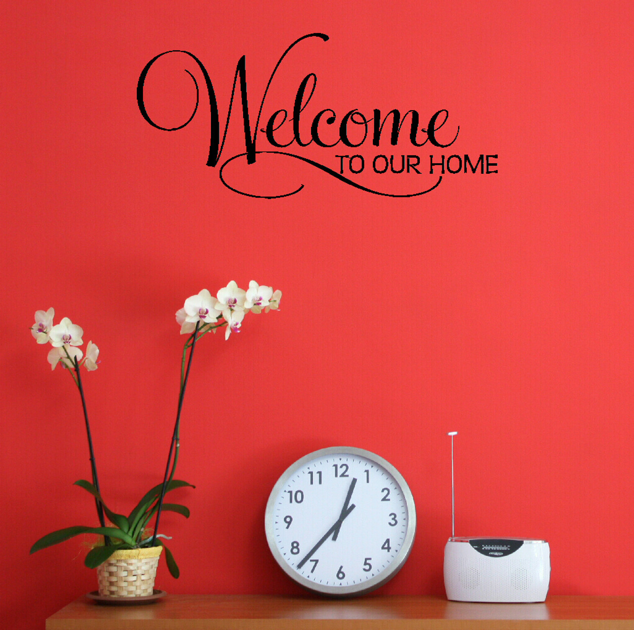 Welcome To Our Home Entryway Wall Decal Quote 12x5.5