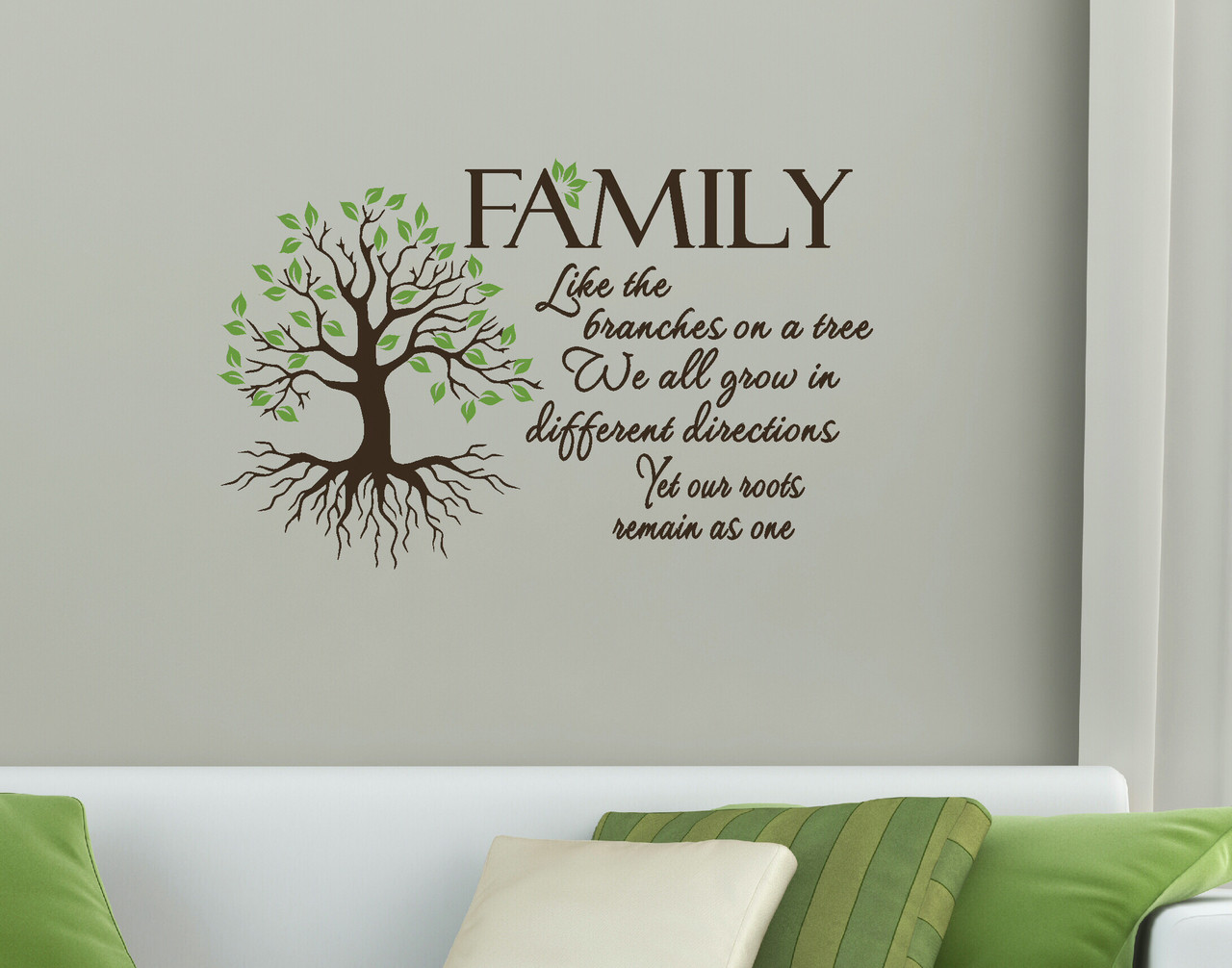 Family Quote, Like Branches on a Tree, Wall Art Vinyl Decal