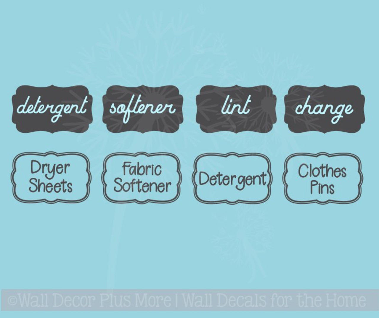 laundry room labels wall art jar stickers set of 4 vinyl decals 2