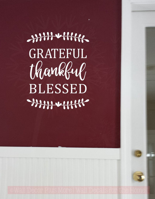 Download Grateful Thankful Blessed Fall Vinyl Lettering Autumn Wall ...